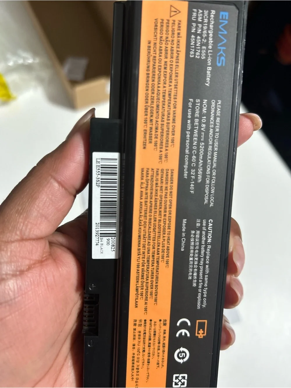 Black Rechargeable Laptop Battery Pack